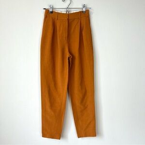 Aknvas Straight Leg Crop Trouser Pants Cotton Orange